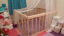 littleprincessrachel:  pillowbottom:  It still needs some cosmetic work, but the playpen has been built! :) 🍼🐰🍼  omg I love this!! 