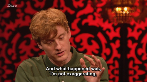 taskmastercaps:[ID: Two screencaps of James Acaster on Taskmaster, saying, “And what happened 