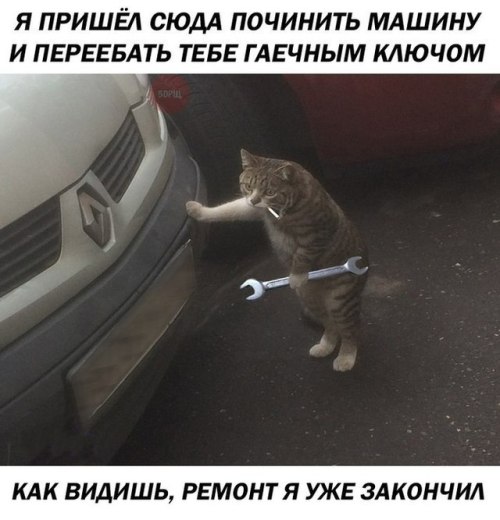napoleanbonafarte:markv5:Механик“I came here to fix the car and beat you with a wrench. As you can s
