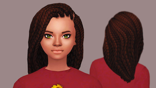 butterscotchsims:  Violet Hair New hair! It’s pretty much just the braids from Get Together pu