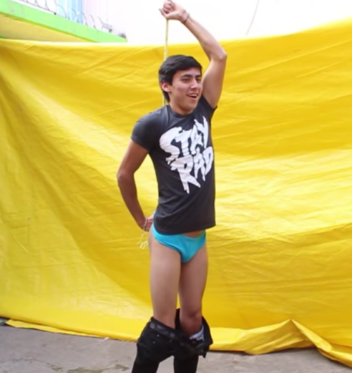 wedgiesnmore:Briefs boi hanging wedgie~
