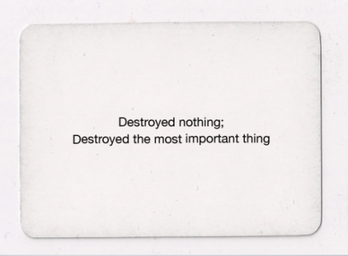 hazelstreet:    Oblique Strategies (subtitled Over One Hundred Worthwhile Dilemmas)  - created by Brian Eno and Peter Schmidt and first published in 1975.  Each card offers an aphorism intended to help artists (particularly  musicians) break creative
