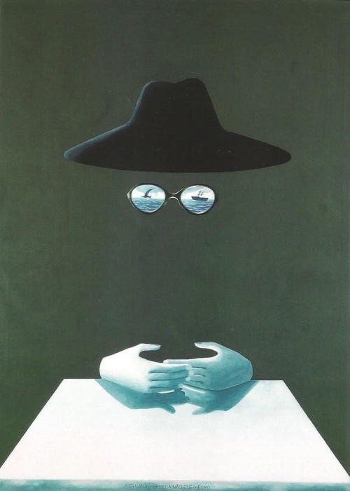 jareckiworld: António Costa Pinheiro  -  Fernando Pessoa Not Himself   (oil on canvas, 1976)