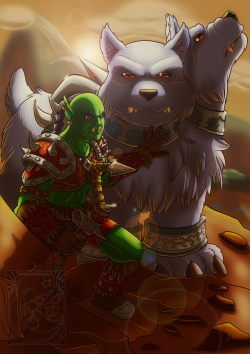 lady-rosse:I finished the drawing of my hunter Ryza on the Barrens ^^ I hope you like it!!