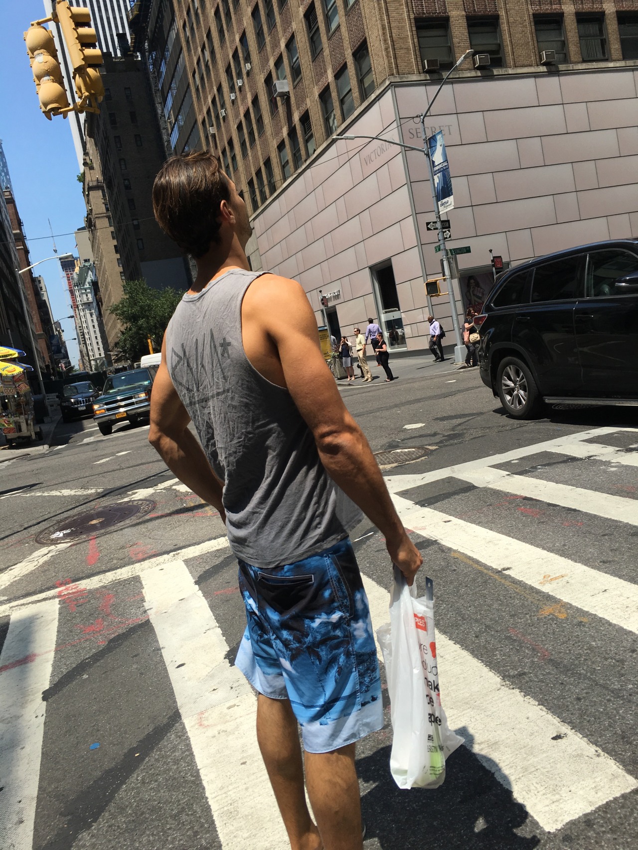 nychotguys:  Tank Top Hottie on Lexington Ave. NYC.Thanks EverydayHotness!