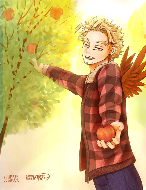 ultimatedoodler: Picking apples with Hawks! A collab between me and @caffeinateddoodler Lineart