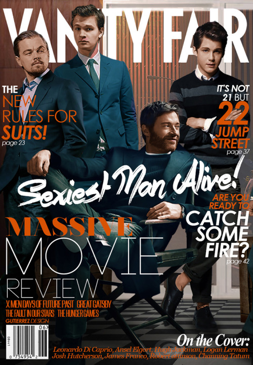 PMD# 46 VOGUE: The Leading Men Leonardo Di Caprio, Ansel Elgort, Hugh Jackman, Logan Lerman, James F