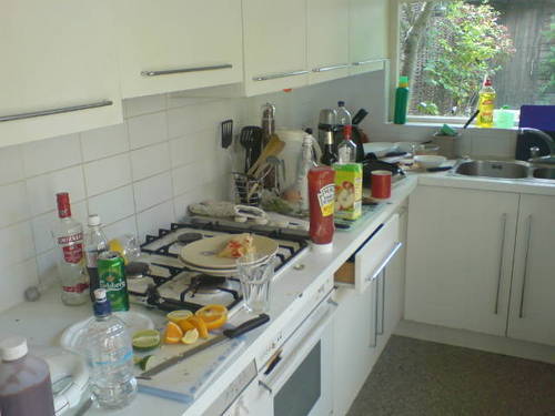 The Aftermath.
This is what the kitchen looked like the morning after the houseparty. This doesn’t even begin to describe the general level of mess throughout the whole of the house. Worth it though!