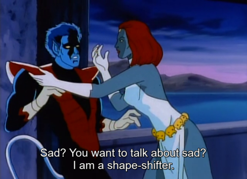 friendly-neighborhood-patriarch:crazy-brazilian:oxymitch:This episode with Nightcrawler and Mystique