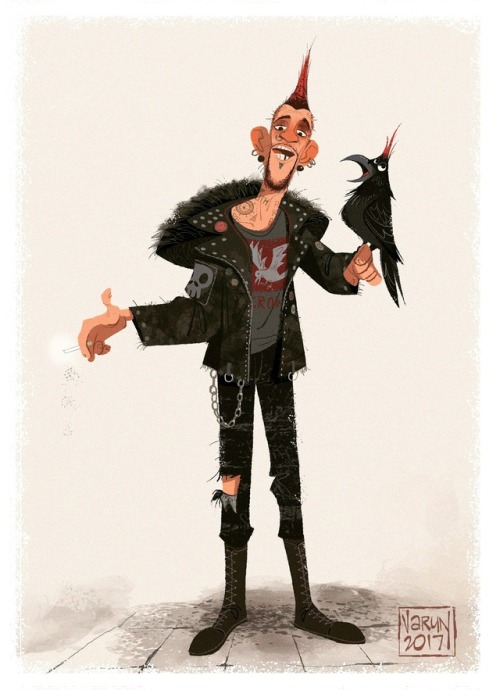 varunsartwork:Punk with his pet Crow adult photos