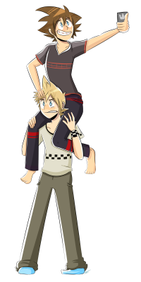 liverpepper:  amarcato:  Tried doing a thing in the style of my favorite Kingdom Hearts related blog :D  AAAWWW GET OUTTA HERE PAL!!!! ///// IM REAL GLAD U LIKE MY BLOG, BUT I LOVE THIS DRAWING EVEN MORE!!! LOOK AT THEM BEING SILLY!!!! IT EVEN LOOKS LIKE