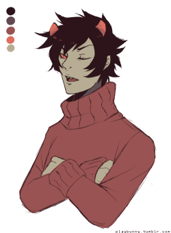 playbunny:   black-quadrant said: okay i know it’s a real stretch but i so want to see kankri in your style in any of those palette thingies of your choice. (or karkat, karkat would be fucking cool).  just cause you’re so special ♡ 