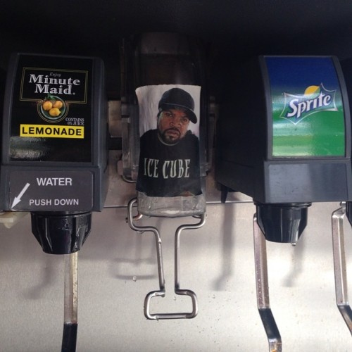 I find stuff like this quite humorous…. #icecube #lunch #detroit #midtown #comedy #drink