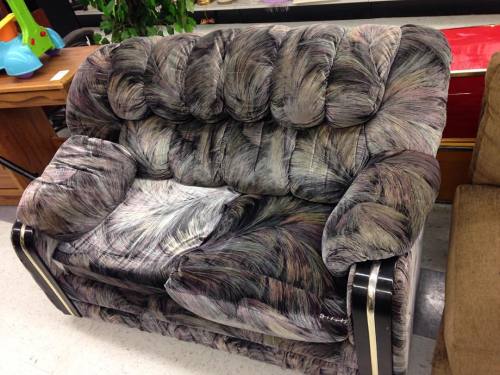 SO tempted by this 80’s velveteen love-seat!! Okay, not really! It won’t fit in with my 