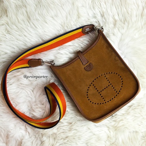 Hermès Evelyne 16cm Amazone | Veau Grizzly / Chamois / Clemence | Marron D'Inde | Brand New |