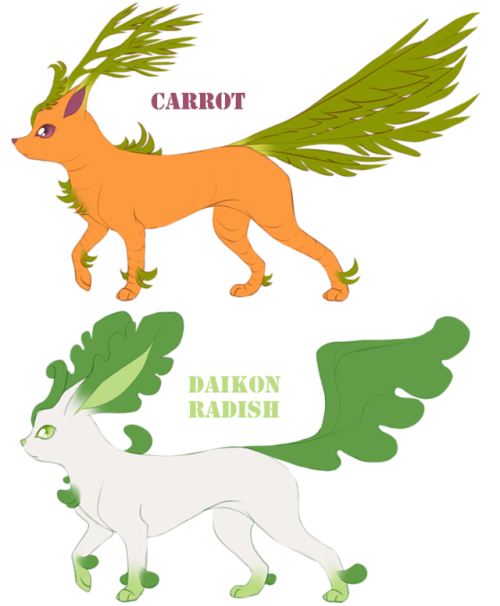 clearjello:These were supposed to happen a while ago. Oops.Leafeons as root veggies. :>