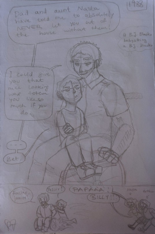 I May Be In A Commander Keen/Wolfenstein Era... So I Made This Two Drawings About Granpa And Grandson!
