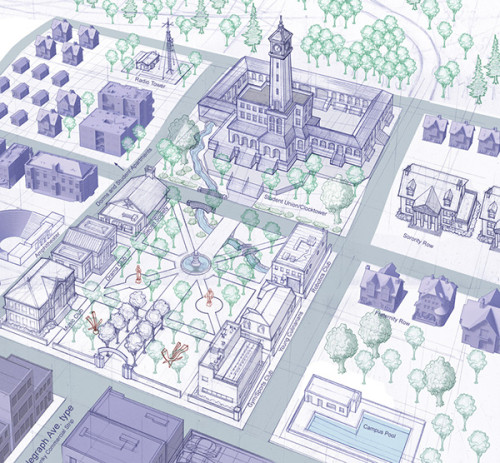 simnostalgia: Town Concept Art, The Sims 2: University.