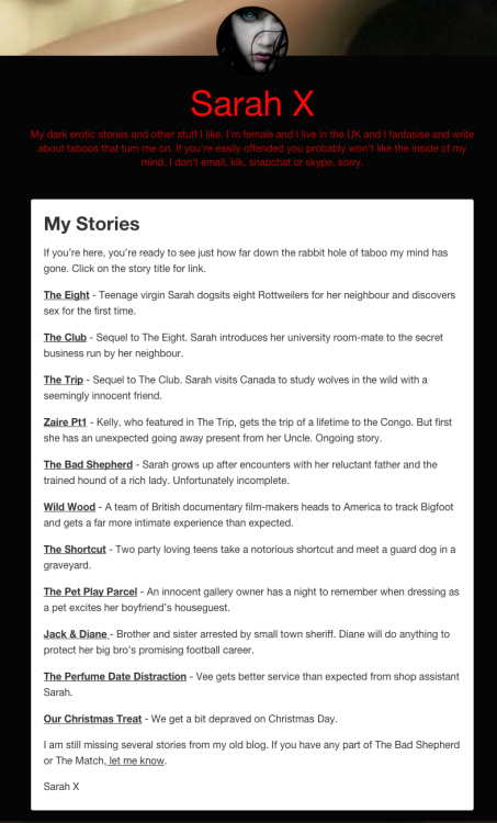 sarahxwritesstuff: So many new followers. Time to find out how dark you really are. Click on the pic or here to go to my story page. Sarah X 