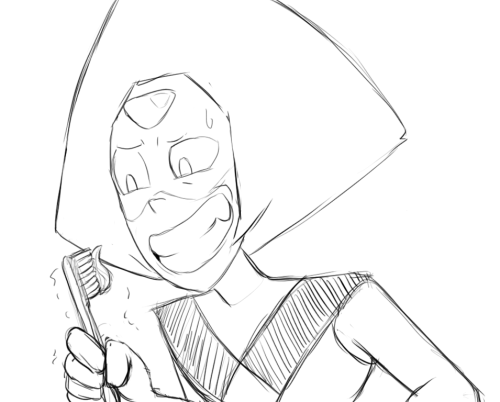 accursedasche:  ONE BRUSHING LATER. So ugh… Peridot used Steven’s toothbrush.LOL 