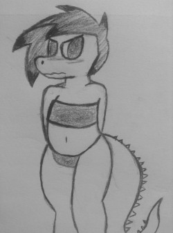 poorlydrawnponymod:  This is Allie  She is an upset alligator.   D’aww x3