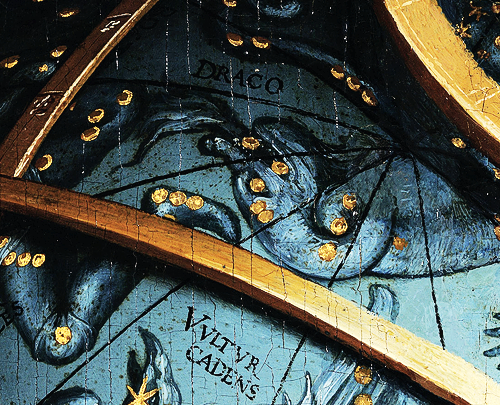 unhistorical:  Detail of the celestial globe from The Ambassadors (1533), Hans Holbein the Younger 