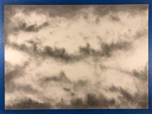 untitled 2021_11_21 (indulgence / clouds) - 18” x 24” - graphite on tagboard - Matt Niebuhr - West B