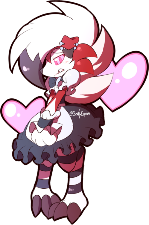 sentyespeon:Commission for @Overdrive003 on twitter!! Everyone should tell him how much he rocks (teehee) that maid dress!! x3 Lookit dis cutie <3