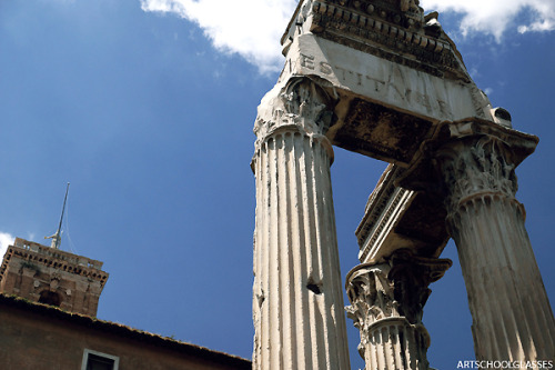 artschoolglasses:Temple of Vespasian and TitusRome, Italy