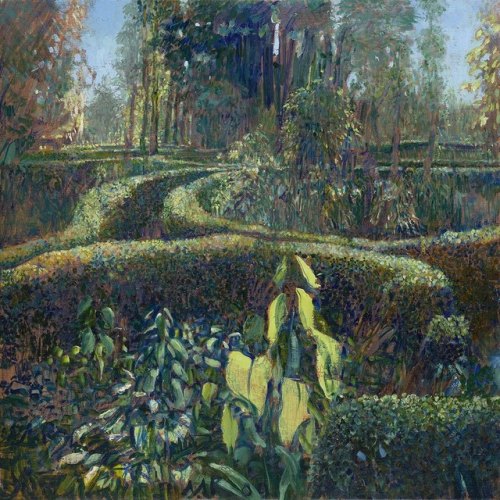 huariqueje:Garden Ezinge    -   Matthijs Röling, 2008.Dutch,  b. 1943-Oil on canvas, 60 x 60 cm.