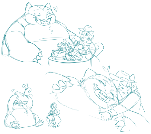 sum0kum0:  snailofapproval:  I remember I did a lot of doodles when i was playing pokemon XY but this is the only one  that survived it seems whoops dude I love my snorlax~  Oh God! This is cute!
