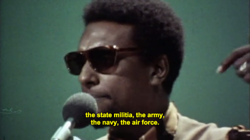  “When you see an African, there is no power behind him. There is no one speaking for his interest. There is no one to protect him.” —Stokely Carmichael in Mama Africa 