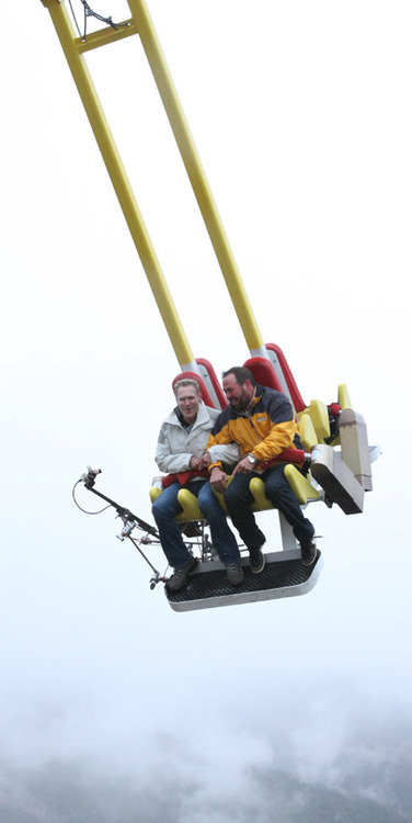 There's a swing at the edge of a canyon, 1300ft above colorado river.
