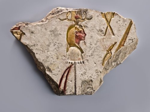 dwellerinthelibrary:At the Brooklyn Museum, this is a fragment of a relief depicting the ka of phara