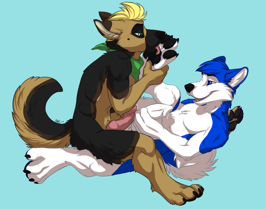 pyrotechno:  nkdshrks:  Some Frottage because i felt like it!  Pawsinmotion would