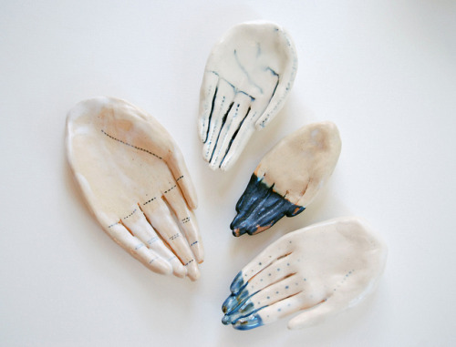 swordandfern:Beautiful ceramic hands by Kaye Blegvad.Coming soon.
