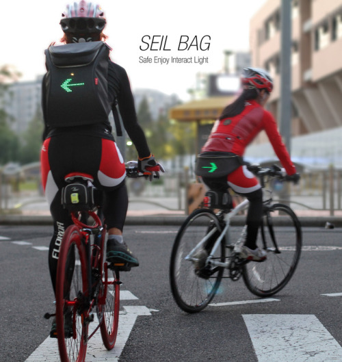 tristianmakhai: jackyan: jebiga-design-magazine: Finally! SEIL Bag - LED Equipped for Cyclists Sourc