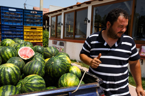 Watermelon salesman in Plakias. He was a really cool guy and was really good about me taking photos.