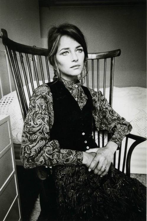 1970s style icon Charlotte Rampling;Photo by Jean Loup Sieff, 1970Charlotte Rampling in Yves Saint L