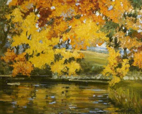 Yellow Leaves Hanging over Water   -  Dorothy BlackhamBritish  1896-1975