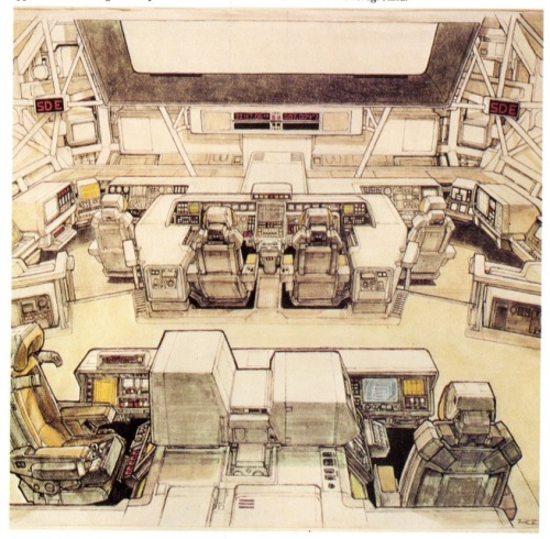 tsercele: Some of Ron Cobb’s concept art for Alien (1979). Among other duties in the art department, Cobb contributed to the look and feel of technology in the Alien universe, designed the “Semiotic Standard” for signs in interstellar spacecraft,