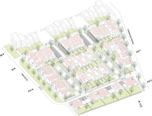 Concours non retenu pour la construction de 75 logements à Seilh, ZAC Laubis. © c+b