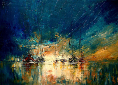 culturenlifestyle:Melancholic Seascapes and Ships by Justyna KopaniaPolish painter Justyna Kopania c