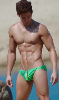 speedo44:  Awesome abs, obliques, pecs and biceps!  (+and don’t forget the protruding speedo vpl!)