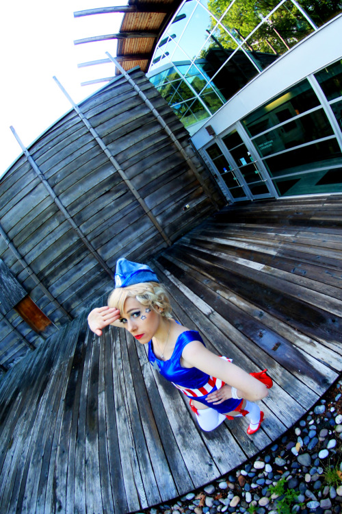 Happy Fourth of July!  Here&rsquo;s a lil preview shot of my pin up Captain America cosplay I made :