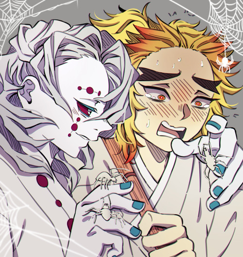 Rui &amp; Senjurō Rengoku from Kimetsu no Yaiba. I had this small story in my mind while drawing it 