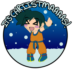 dawnrie-face:  I thought it was close enough to Christmas where I could finally post this of Goku. :3  Nobody RAPES RAKES Christmas on Goku&rsquo;s watch!