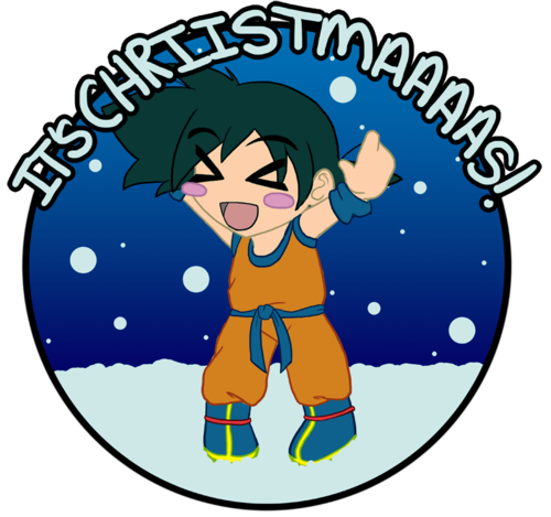 dawnrie-face:  I thought it was close enough to Christmas where I could finally post this of Goku. :3  Nobody RAPES RAKES Christmas on Goku’s watch!