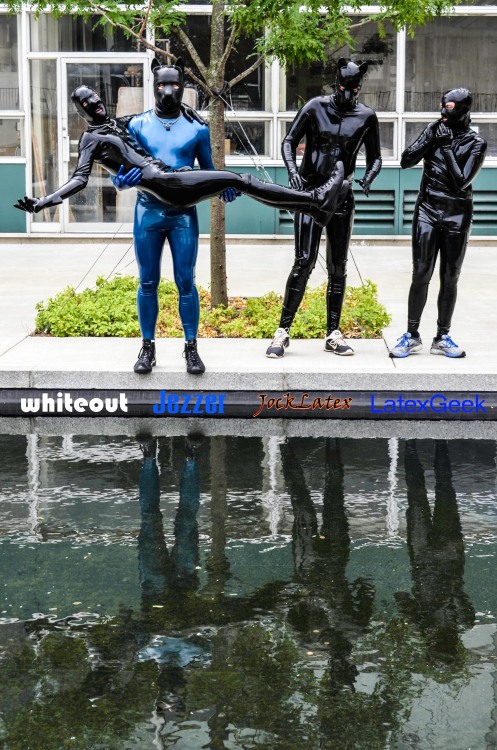 rubbertheworld: Shiny rubber shoot in the Yamasaki Reflecting Pool at Wayne State University with Je