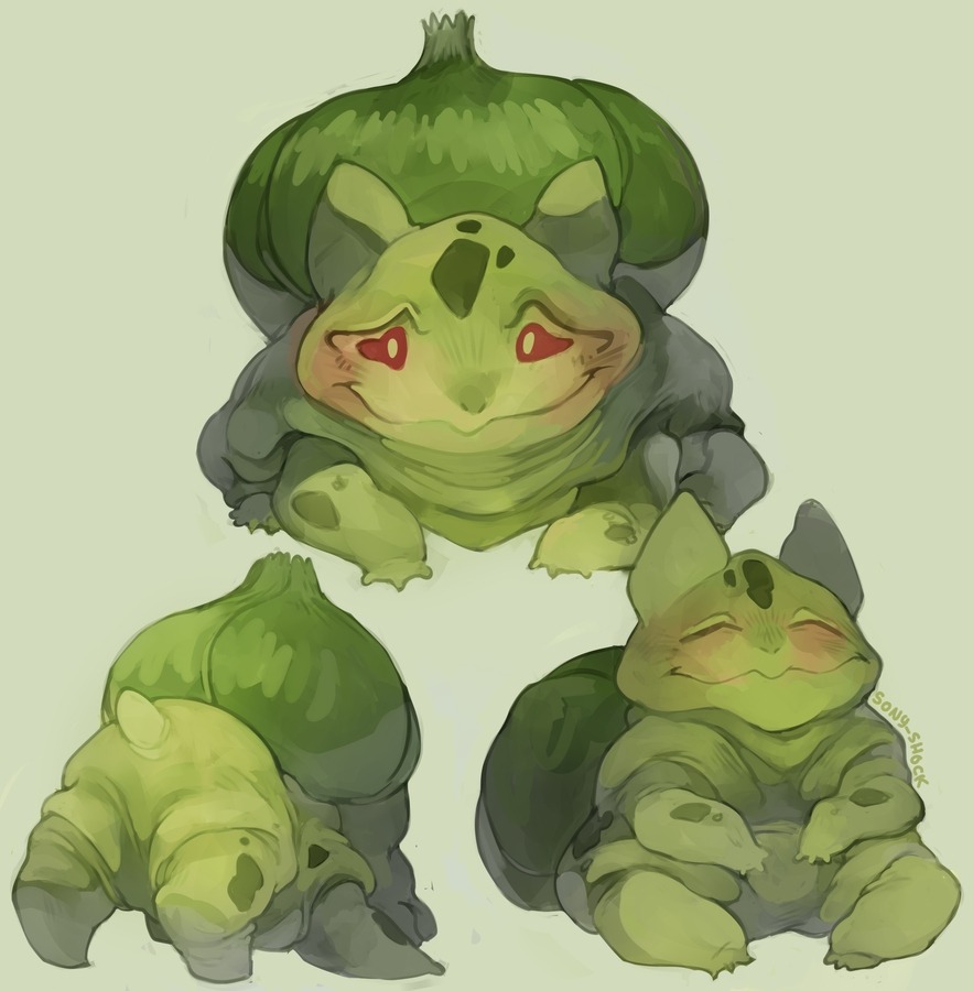 My wife's favorite pokemon is this chubby cabbage  Patreon / Commissions & Kofimissions / PAPERCUT webcomic  Posted 